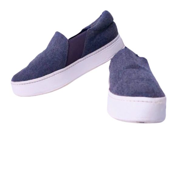 Vince Warren Eco Flannel Gray Platform Slip On Sneakers Women's Sz 7.5 - Picture 1 of 14